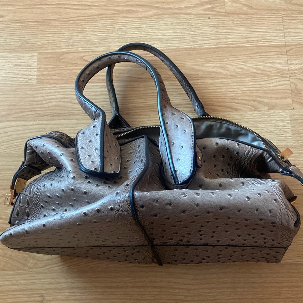 gray brahmin like tote